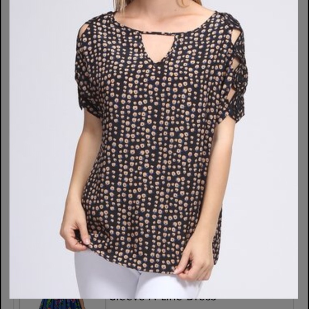 FATE Black Floral Cutout Top
